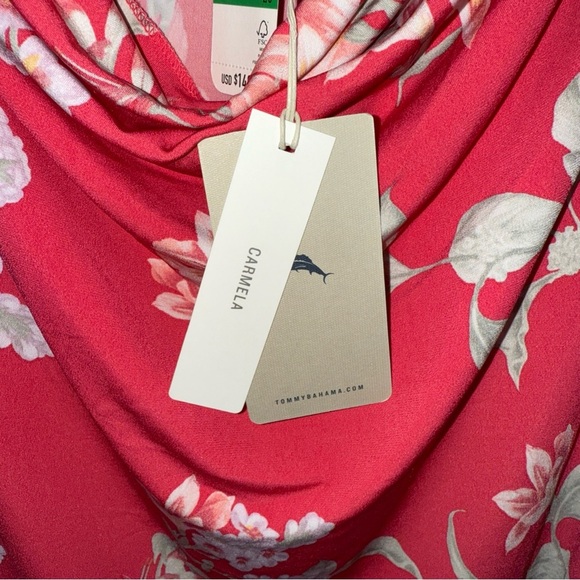 NWT Tommy Bahama Stretchy Petal of Honor Cowl Neck Drape Dress Size Large Pink - Picture 6 of 13